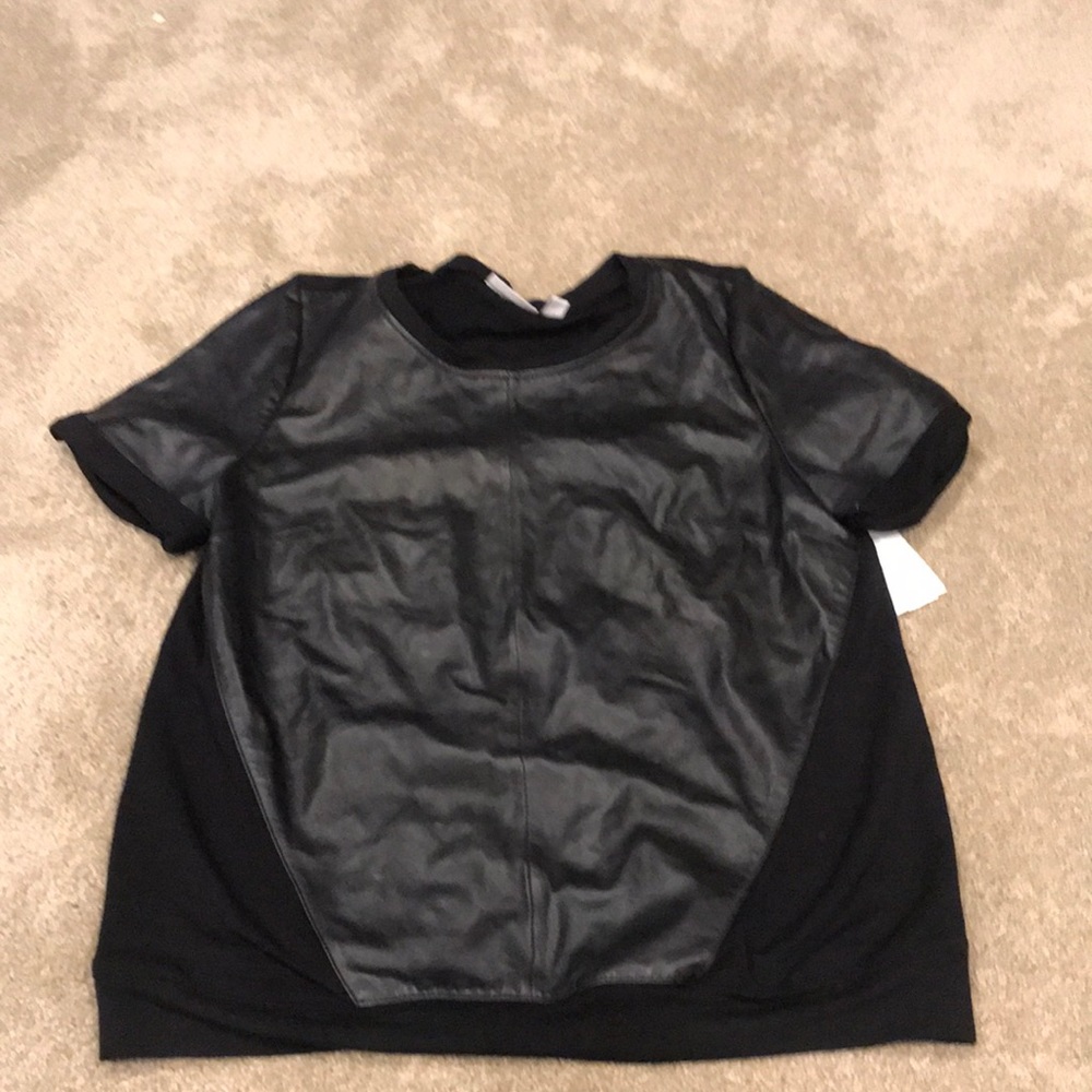 Halogen vegan leather front shirt Sz XL